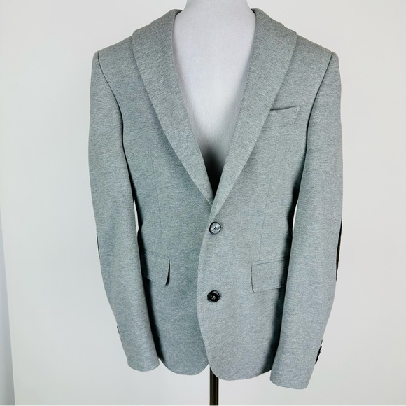 Mango MNG Man Gray Jersey Pique Blazer Size 36 - Picture 1 of 10